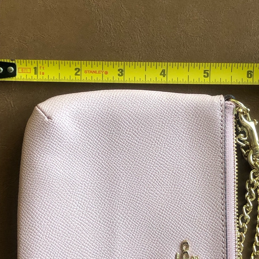 Coach Rose/Pink Leather Wristlet with Gold Chain Strap NWOT - Picture 10 of 10